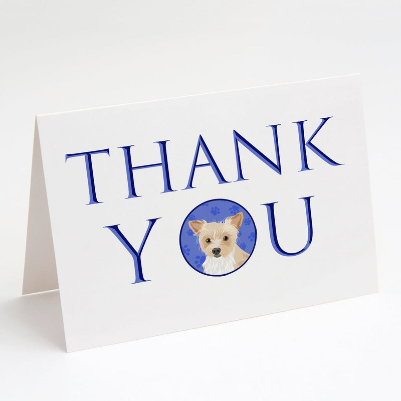 Yorkie Parti Thank You Greeting Cards and Envelopes Pack of 8