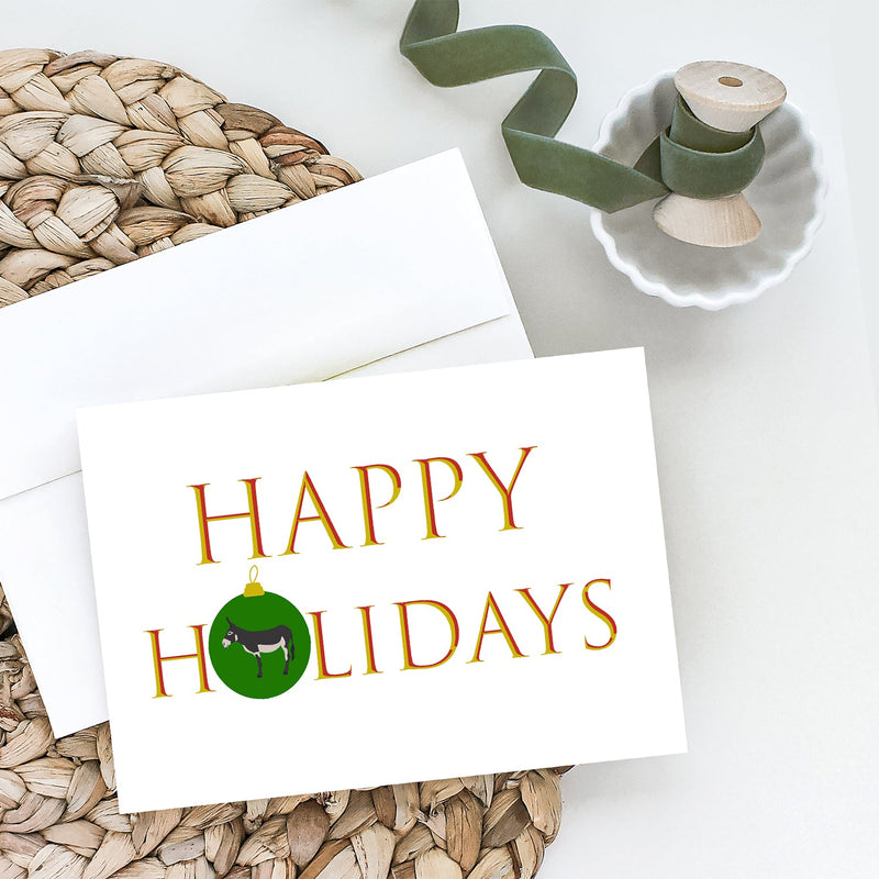 American Mammoth Jack Donkey Happy Holidays Christmas Greeting Cards -  Blank Note Cards – 8-Pack of Artist-Designed Cards with Envelopes