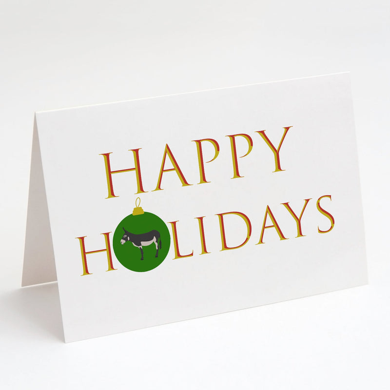 American Mammoth Jack Donkey Happy Holidays Christmas Greeting Cards -  Blank Note Cards – 8-Pack of Artist-Designed Cards with Envelopes