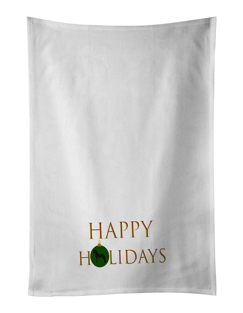 Horse - Friesian Horse Happy Holidays White Kitchen Towel Set of 2