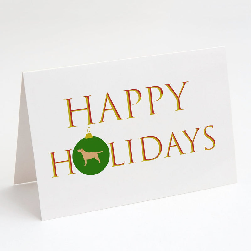 Yellow Labrador Retriever Happy Holidays Greeting Cards and Envelopes Pack of 8