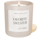 Favorite Sweater Soy Candle - Tan Matte Jar - 15 oz (Cashmere and Vanilla)