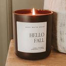 Hello Fall Soy Candle - Brown Matte Jar - 15 oz by Sweet Water Decor