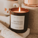 Driftwood and Mahogany Soy Candle - Brown Matte Jar - 15 oz by Sweet Water Decor