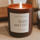 Warm and Cozy Soy Candle - Brown Matte Jar - 15 oz by Sweet Water Decor