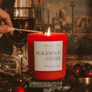 Blackwood Cherry Soy Candle - Red Matte Jar - 15 oz by Sweet Water Decor