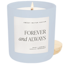Forever and Always Soy Candle - Blue Matte Jar - 15 oz (Cashmere and Vanilla) by Sweet Water Decor