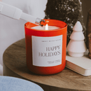 Happy Holidays Soy Candle - Red Matte Jar - 15 oz (Christmas) by Sweet Water Decor
