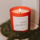 Merry and Bright Soy Candle - Red Matte Jar - 15 oz by Sweet Water Decor