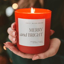 Merry and Bright Soy Candle - Red Matte Jar - 15 oz by Sweet Water Decor