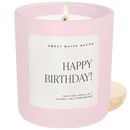 Happy Birthday Soy Candle - Pink Matte Jar - 15 oz (Vanilla Buttercream)