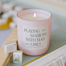 Playing Mahjong with Mah Girls Soy Candle - Pink Matte Jar - 15 oz (Salt and Sea) by Sweet Water Decor