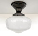 Modern Milk Glass Schoolhouse Ceiling Light | 9"