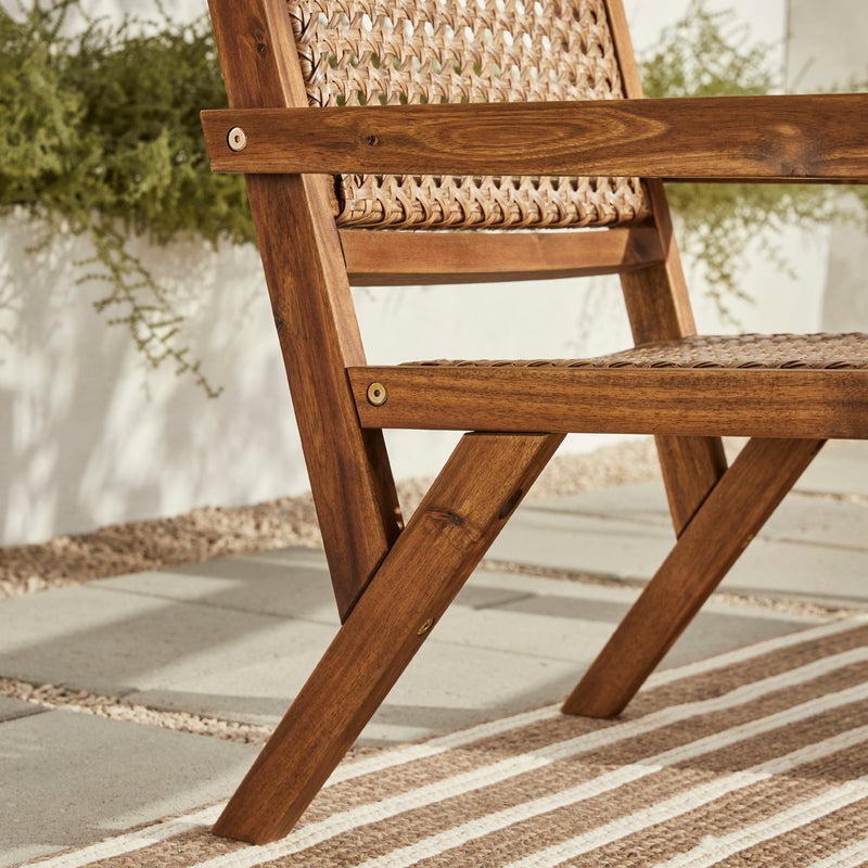 Colby Boho Solid Wood Outdoor Accent Chair