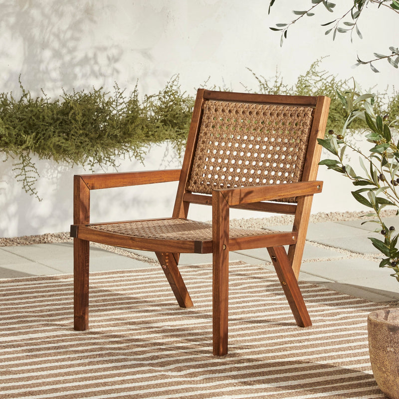 Colby Boho Solid Wood Outdoor Accent Chair