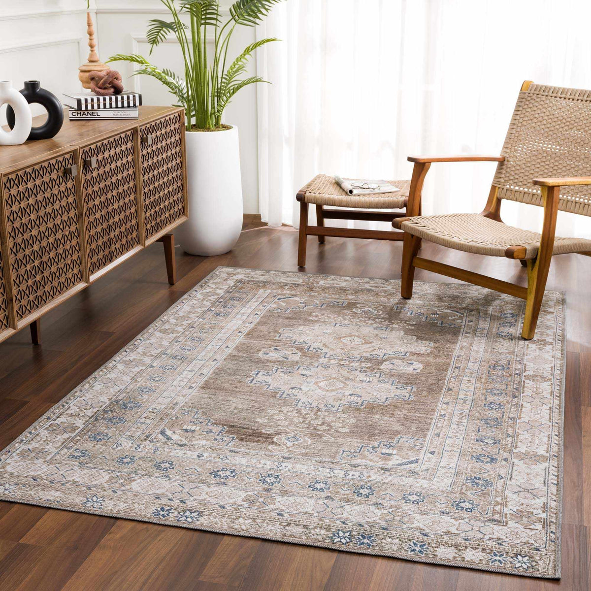 Baltinglass Washable Area Rug, installed in a room