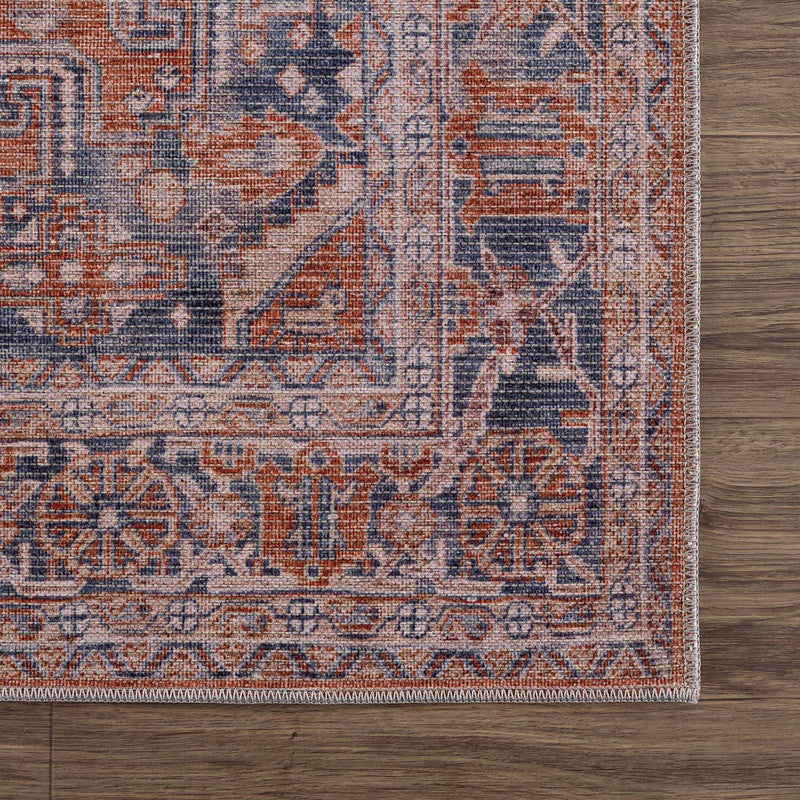 Taber Burnt Orange Washable Rug