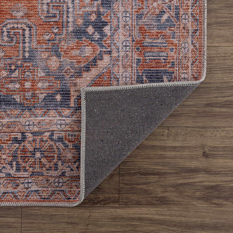 Taber Burnt Orange Washable Rug