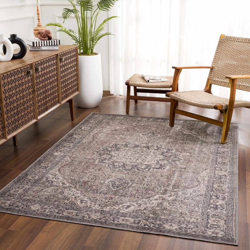 Dusty Sage Greenpoint Medallion Washable Area Rug