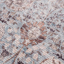 Brown Blue Dauis Vintage Washable Rug