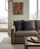 Chloe Pillow Cover in Navy and Red