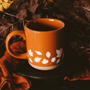 Fall Leaves 14 oz Orange Stoneware Coffee Mug by Sweet Water Decor