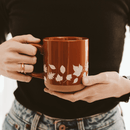 Fall Leaves 14 oz Orange Stoneware Coffee Mug by Sweet Water Decor