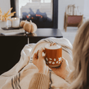 Fall Leaves 14 oz Orange Stoneware Coffee Mug by Sweet Water Decor
