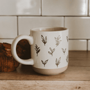 Brown Leaves 14 oz Stoneware Coffee Mug by Sweet Water Decor