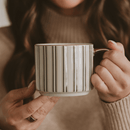 Green Stripe 14 oz Gold Handle Coffee Mug by Sweet Water Decor