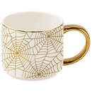 Spiderwebs 14 oz Gold Handle Coffee Mug by Sweet Water Decor