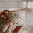 Spiderwebs 14 oz Gold Handle Coffee Mug by Sweet Water Decor