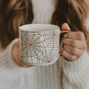 Spiderwebs 14 oz Gold Handle Coffee Mug by Sweet Water Decor