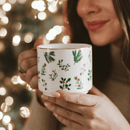 Holiday Greenery 14 oz Gold Handle Coffee Mug by Sweet Water Decor
