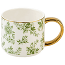 Green Delft 14 oz Coffee Mug by Sweet Water Decor