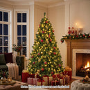 6/7/8 Feet Hinged Christmas Tree with PVC Branch Tips Warm White LED Lights