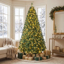6/7/8 Feet Hinged Christmas Tree with PVC Branch Tips Warm White LED Lights