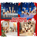 3-Piece Pre-lit Christmas Reindeer Family with 230 Warm White LED Lights by DirectDeals