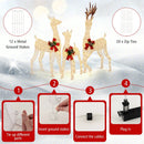 3-Piece Pre-lit Christmas Reindeer Family with 230 Warm White LED Lights by DirectDeals