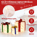 Set of 3 Christmas Lighted Gift Boxes with 48 Bright Warm Lights by LJGDeals