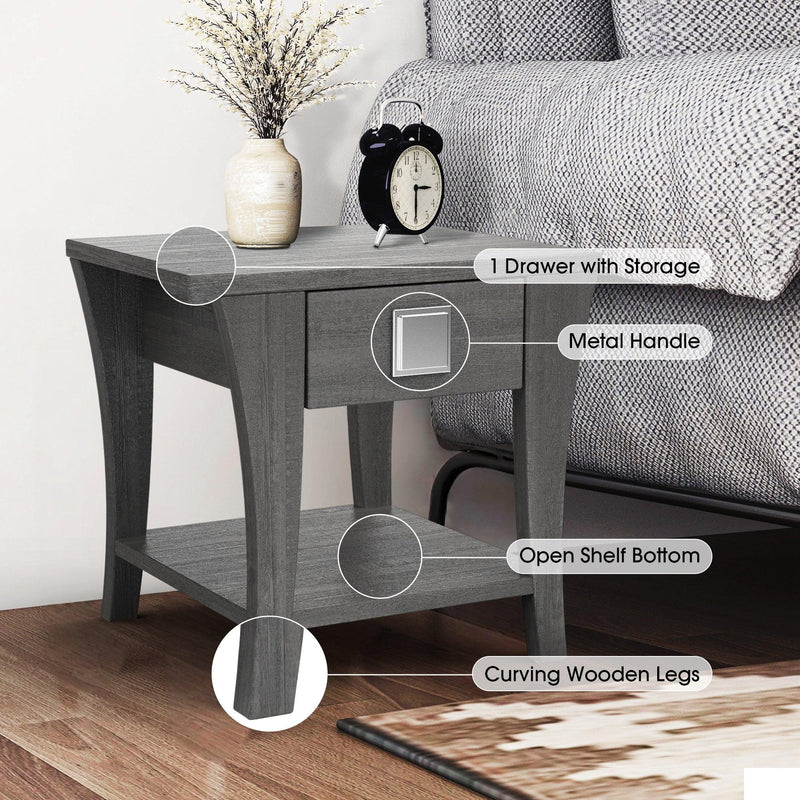 Furniture of America Amity End Table, Gray