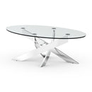 17" H Contemporary Glass Coffee Table in Living Room, Bedroom