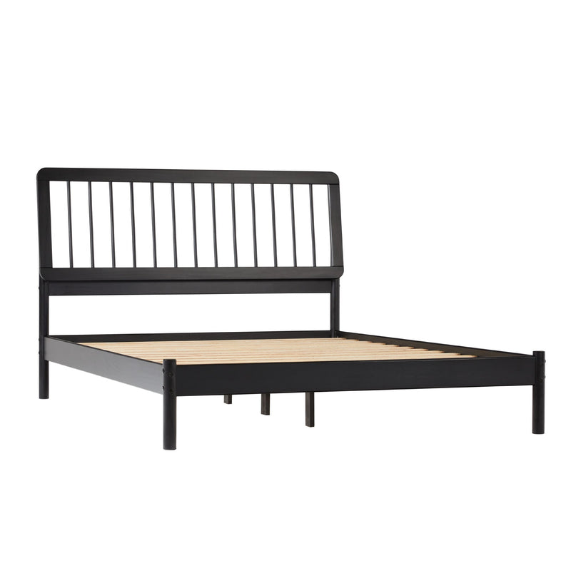 Cama Mid-Century Modern Solid Wood Spindle Bedframe