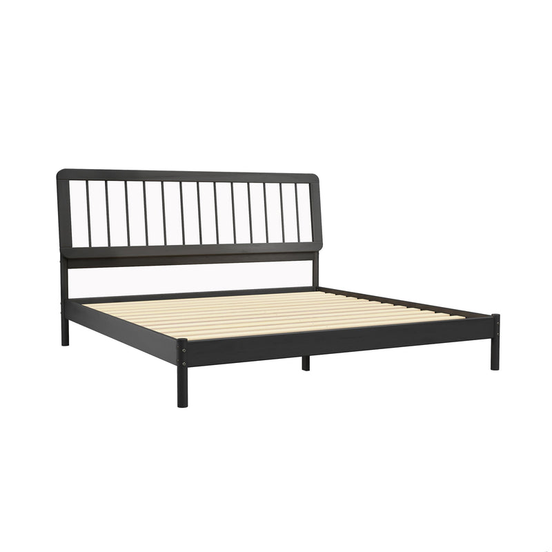 Cama Mid-Century Modern Solid Wood Spindle Bedframe