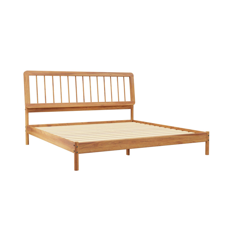 Cama Mid-Century Modern Solid Wood Spindle Bedframe