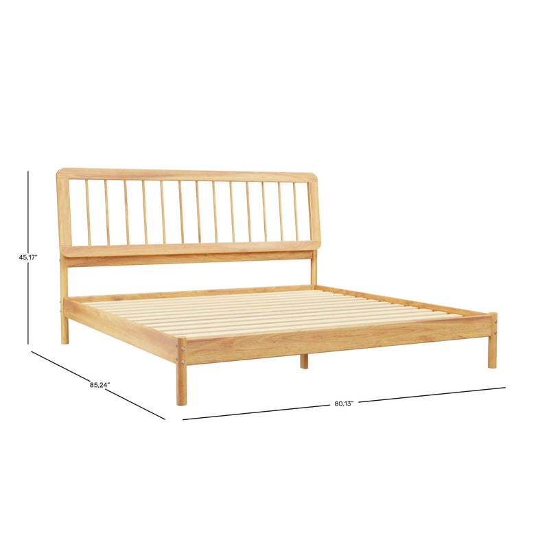 Cama Mid-Century Modern Solid Wood Spindle Bedframe