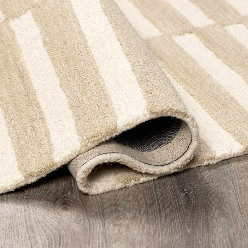 Idaho Broken-Striped Beige Area Rug | Our PNW Home X Livabliss