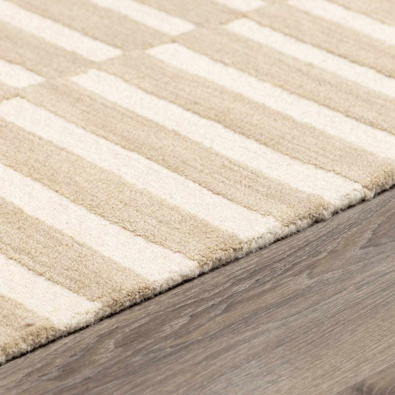 Idaho Broken-Striped Beige Area Rug | Our PNW Home X Livabliss
