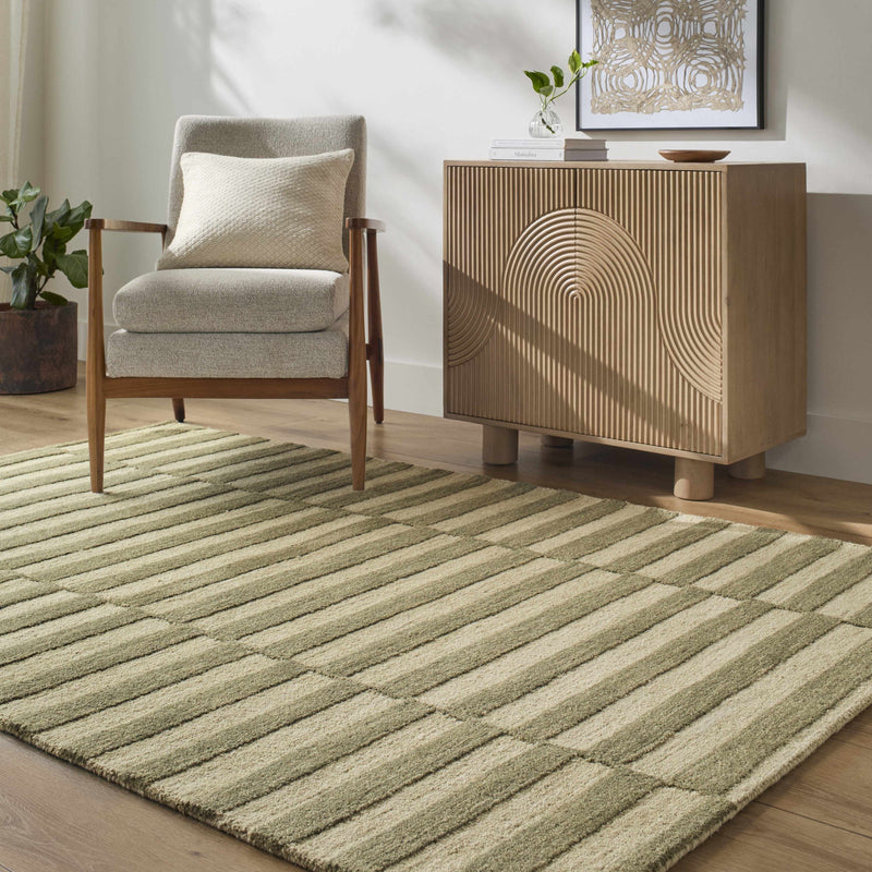 Idaho Broken-Striped Green Area Rug | Our PNW Home X Livabliss