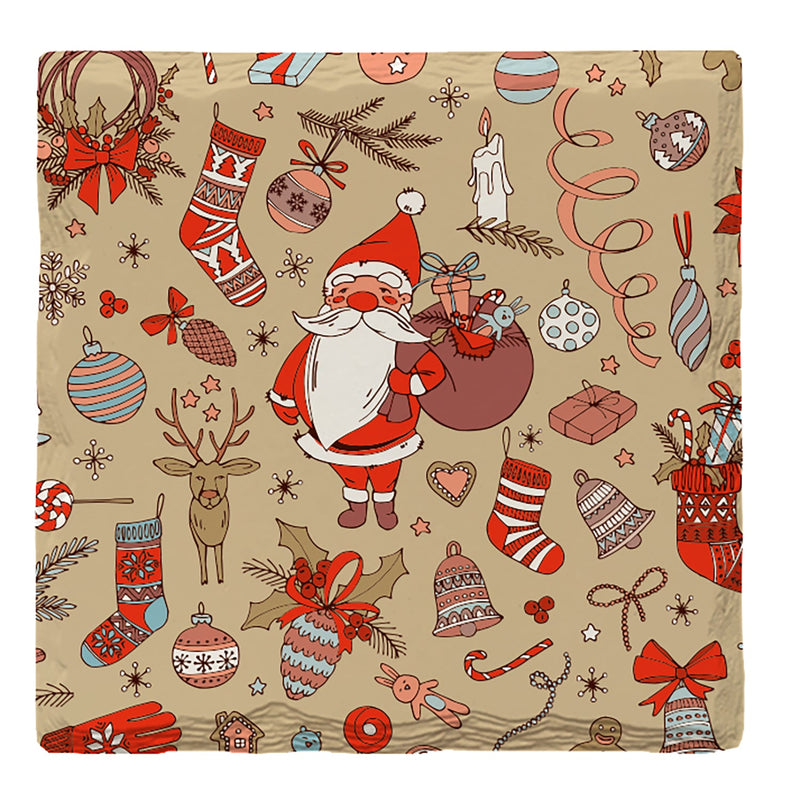 Holiday Christmas Santa | Drink Coaster Set